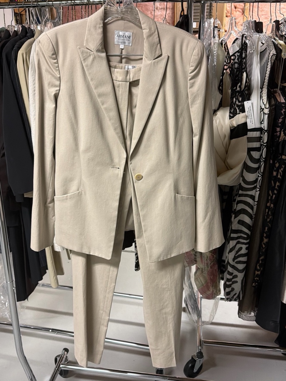 Armani Collezioni Beige Jacket and Trousers Set